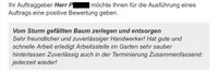 Bewertung anonym